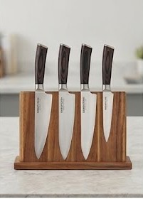Trọn bộ dụng cụ bộ dao làm bếp nhật bản kingwood (5 món) đúc liền khối cán gỗ hoàng đàn kiên cố