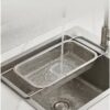 Mẫu rổ inox thông minh co giãn đặt bồn rửa thiết kế thanh nan dày dặn sáng bóng sang trọng